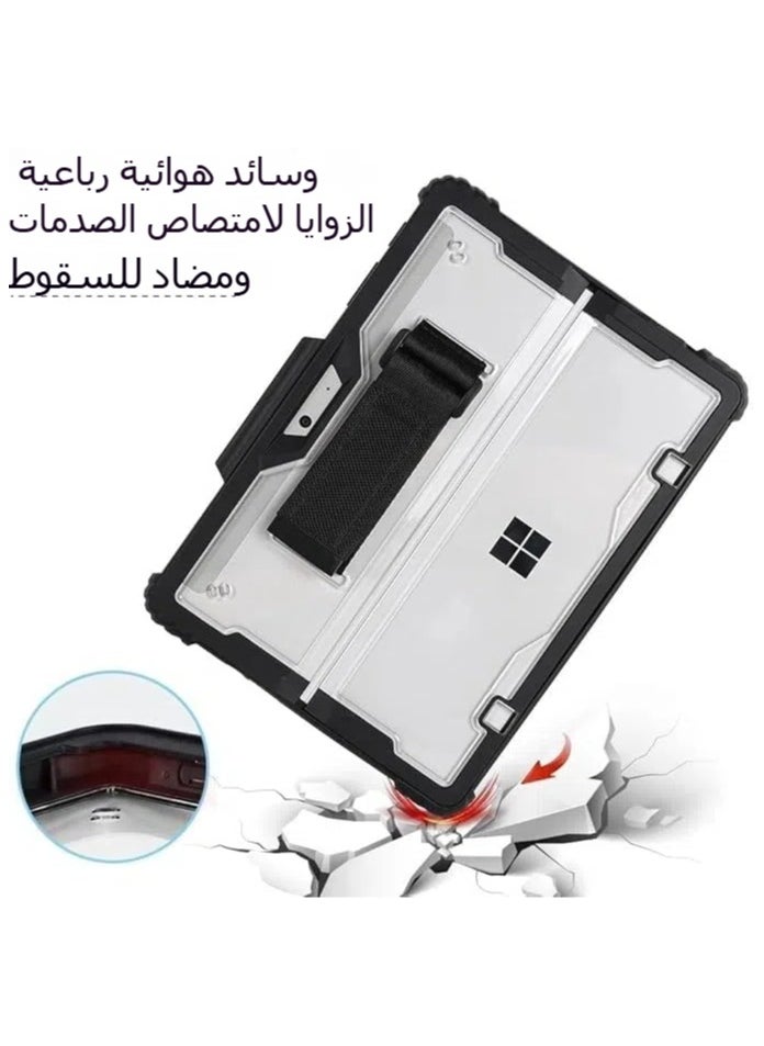 General - Clear Case for Microsoft Surface Pro11/ Pro 10/Surface Pro 9 13-Inch,Heavy Duty Rugged Hard Shell Cover with Shoulder Strap & Hand Strap&Stylus Pen Holder, Compatible with Type Cover Keyboard - Image 1