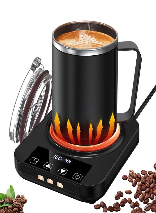 Mabahoo Coffee Mug Warmer & Mug Set for Desk, Electric Coffee Cup Warmer with 16oz Heated Mug, Temperature Control Smart Coffee Heater with Auto Shut Off & 9 Temp Settings, Gifts for Men Women, Black - Image 1