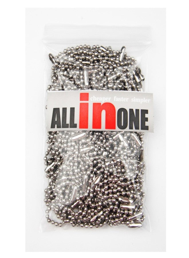 ALL in ONE 90g/100pcs Nickel Plated Connector Clasp Ball Chains Keychain Tag (Silver) - Image 5