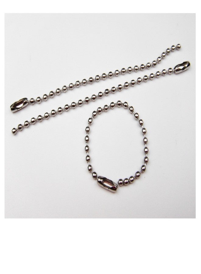 ALL in ONE 90g/100pcs Nickel Plated Connector Clasp Ball Chains Keychain Tag (Silver) - Image 3