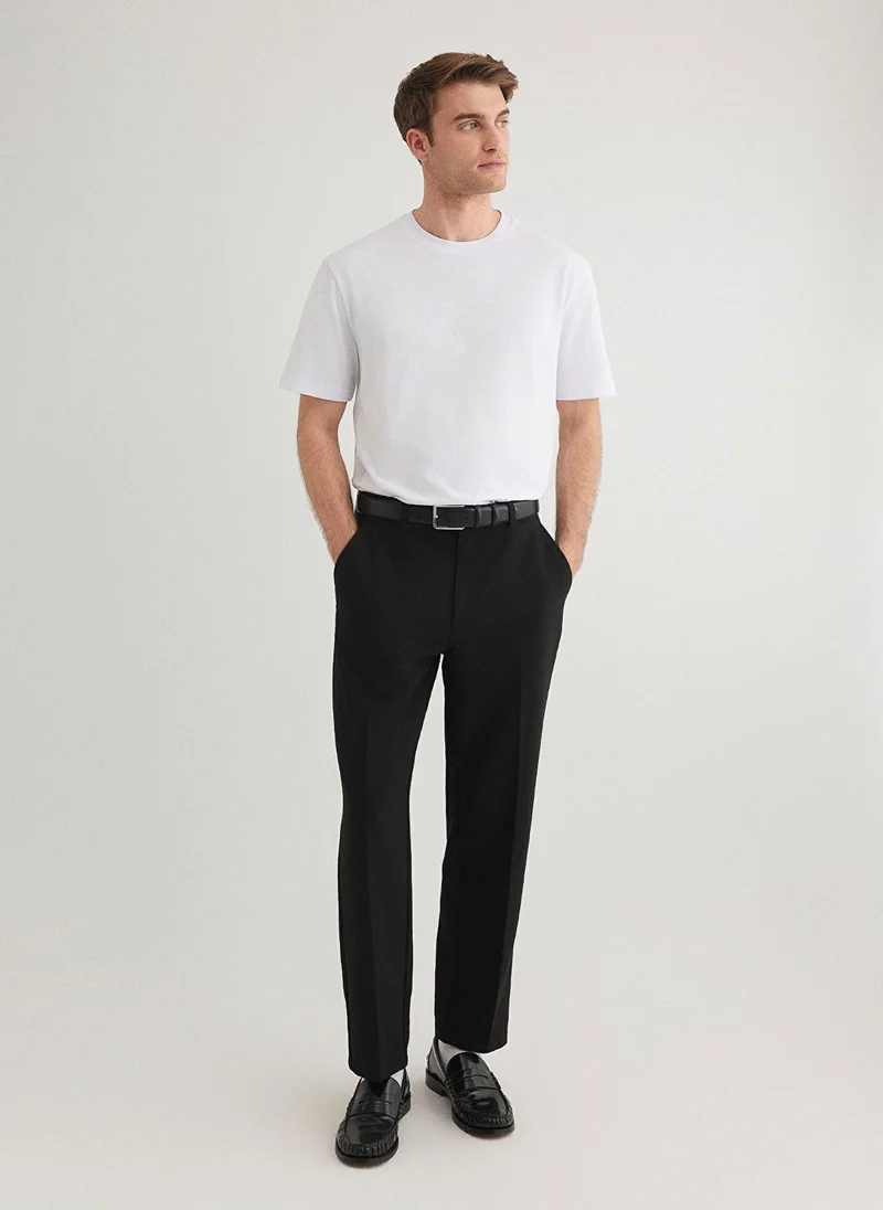 مافي Crew Neck White Basic T-Shirt