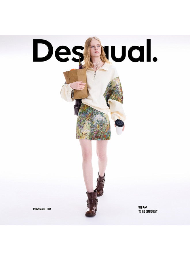 DESIGUAL A-Line Brocade Jacquard Short Skirt, New Arrival For Autumn/Winter 2025 - Image 3
