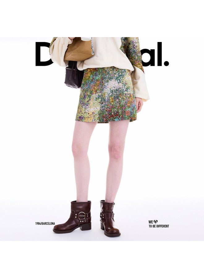 DESIGUAL A-Line Brocade Jacquard Short Skirt, New Arrival For Autumn/Winter 2025 - Image 4