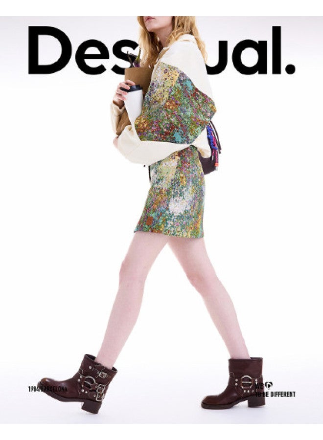 DESIGUAL A-Line Brocade Jacquard Short Skirt, New Arrival For Autumn/Winter 2025 - Image 1