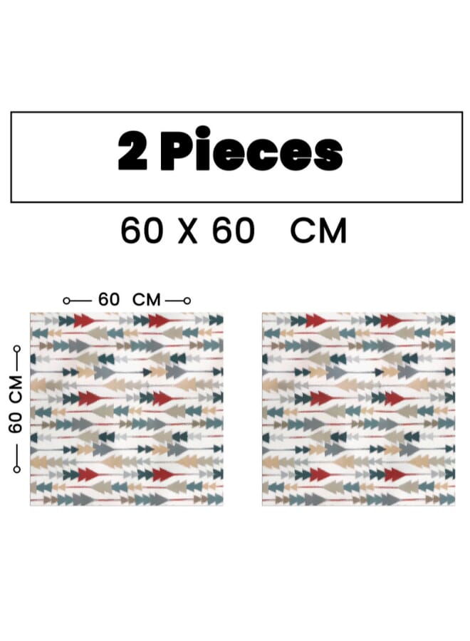  انتكس بيت الستائر مفرش طاولة مربع أنيق صوفيا من إنتكس هوم - قماش مخملي فاخر من الكتان، 60×60 سم، قطعتان - Image 3