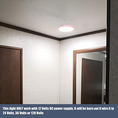 Facon 3Packs 5Inch LED RV Panel Light Surface Mount, 12V DC Interior Light with On&Off Switch and Blue Indicator, for RV Motorhome Camper Caravan Marine (4000K Cool White Light) - Image 3