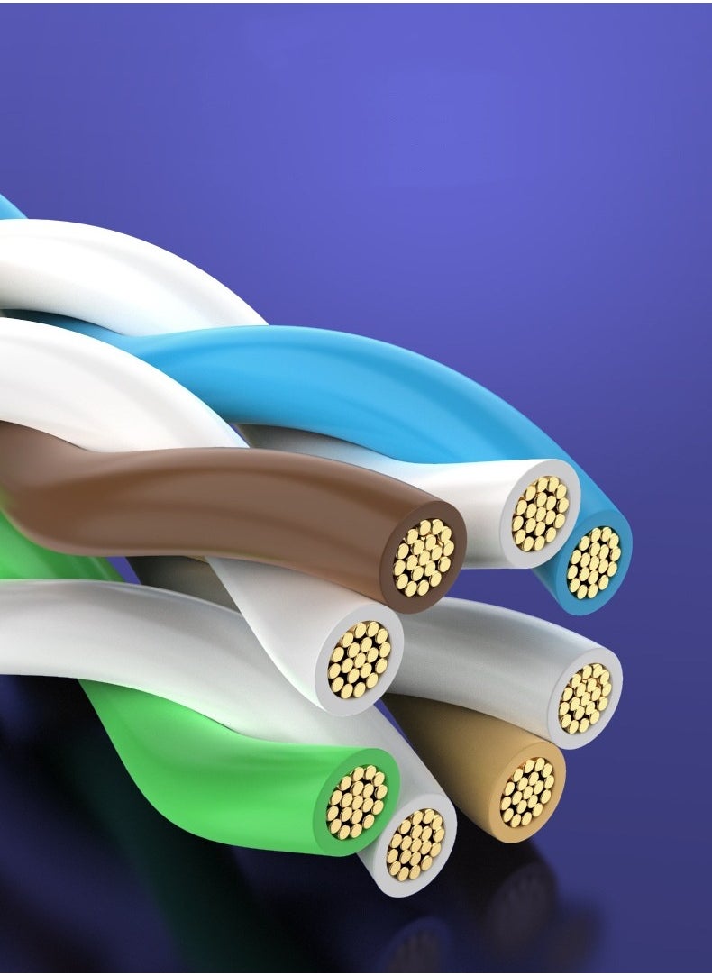 ماركة غير محددة كابل كات 8 إيثرنت RJ45 لشبكة إنترنت LAN مضفر محمي وعالي السرعة 40 جيجابايت في الثانية/2000 ميجاهرتز متوافق مع أجهزة سويتش الألعاب والكمبيوتر الشخصي وبلايستيشن 5 وبلايستيشن 4 وإكس بوكس والمودم والراوتر وموسع شبكة واي فاي  - Image 4
