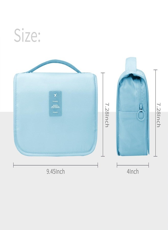 Lcsmaokin Large Capacity Toiletry Bag Travel Bag with Hanging Hook for Men and Women Waterproof Travel Cosmetic Bag Bathroom Storage Bag for Brushes Set, Full-Sized Shampoo,Accessories(Baby Blue) - Image 5