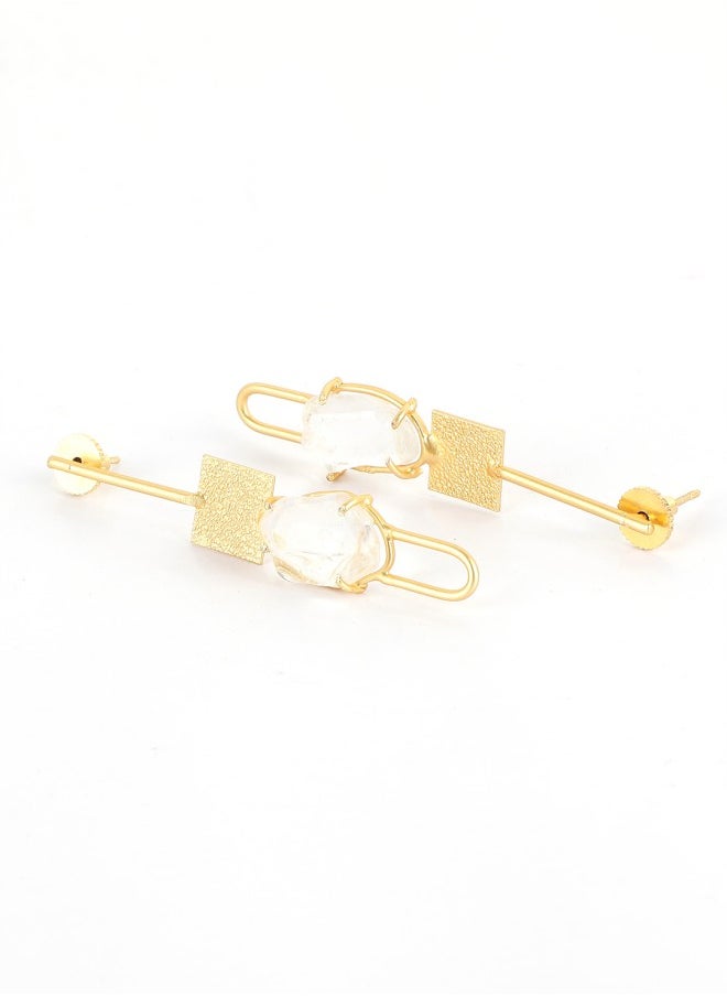 ISHIN Gold-Plated Contemporary Drop Earrings  - Image 3
