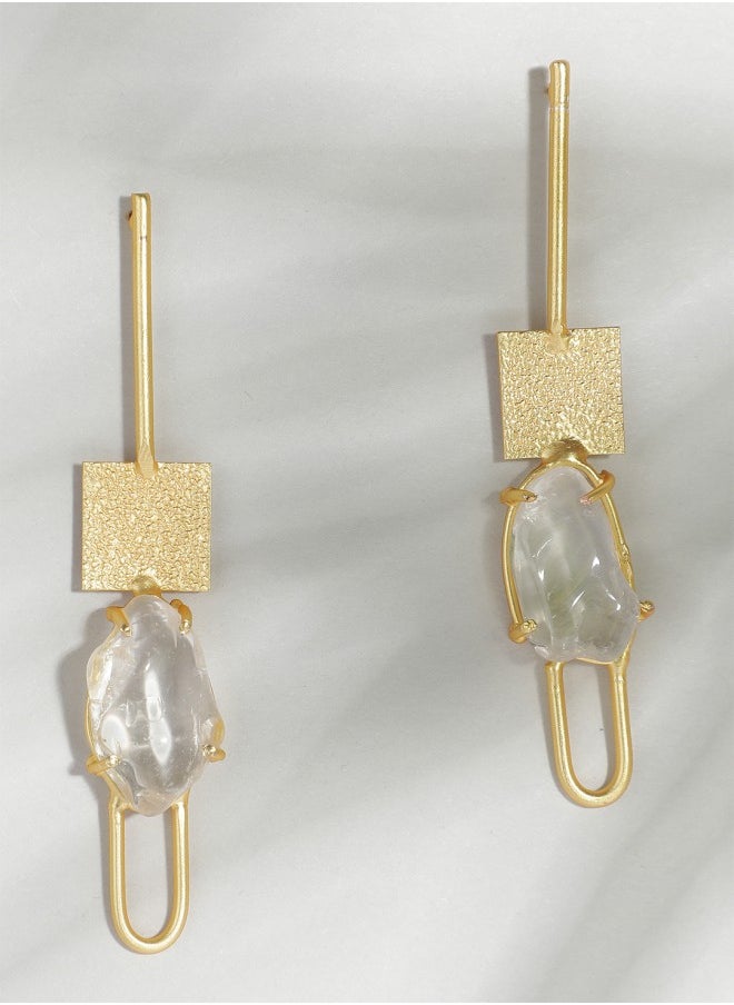 ISHIN Gold-Plated Contemporary Drop Earrings  - Image 4