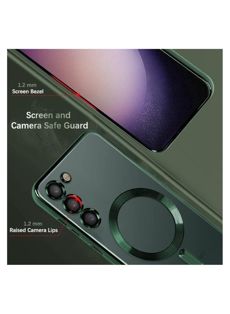 Magnetic Clear Case for Samsung Galaxy S23 with Camera Lens Protector Magsafe Compatible Electroplated Soft TPU Shockproof Anti-Scratch Phone Case - Image 5