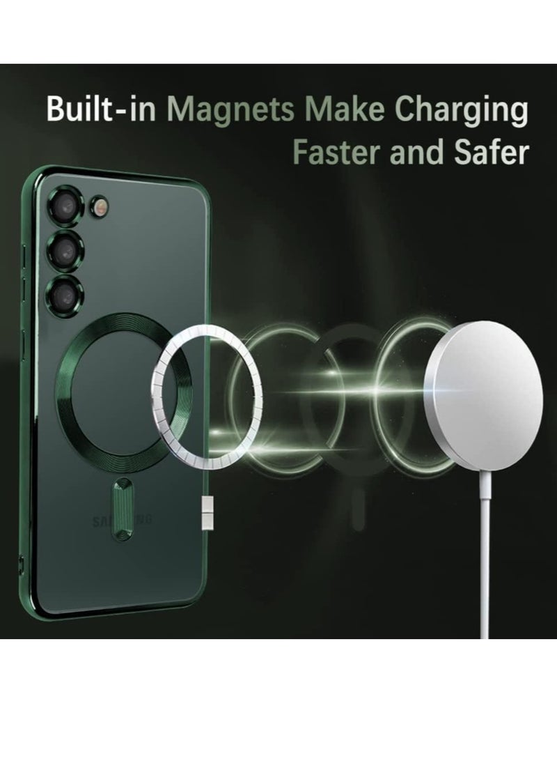 Magnetic Clear Case for Samsung Galaxy S23 with Camera Lens Protector Magsafe Compatible Electroplated Soft TPU Shockproof Anti-Scratch Phone Case - Image 3