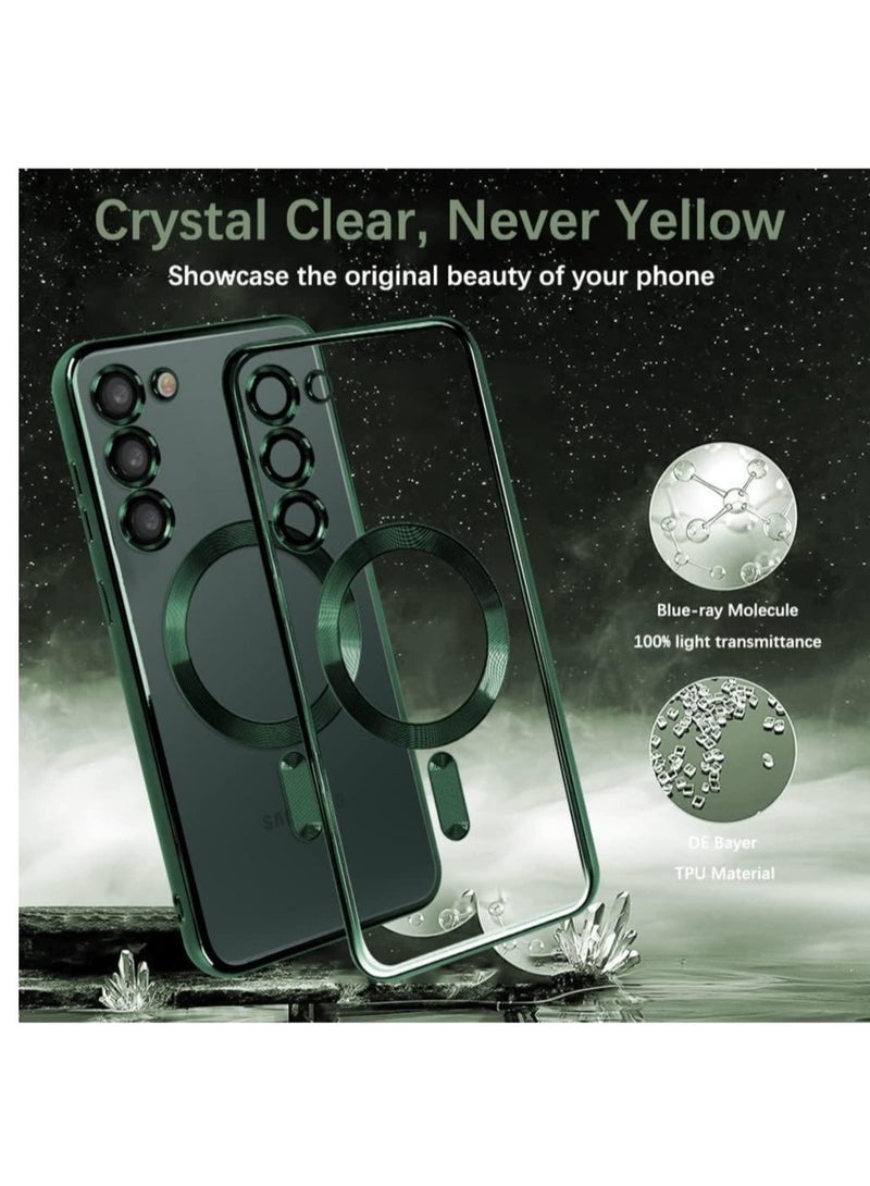 Magnetic Clear Case for Samsung Galaxy S23 with Camera Lens Protector Magsafe Compatible Electroplated Soft TPU Shockproof Anti-Scratch Phone Case - Image 2