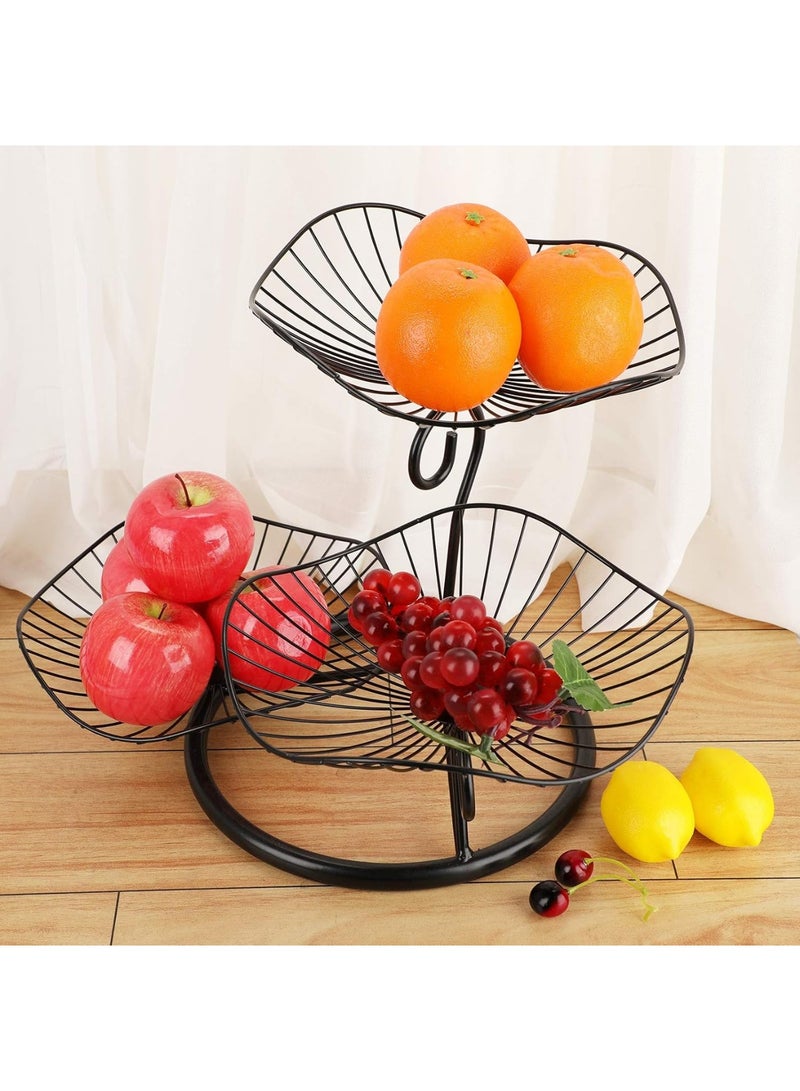 Arabest 3-Tier Fruit Basket Stand Decorative Iron Fruit Bowl, Metal Wire Fruit Holder Storage Trays Table Countertop Holder for Vegetables Bread Snack, Modern Fruit Bowls for Kitchen Home Use (Black) - Image 4