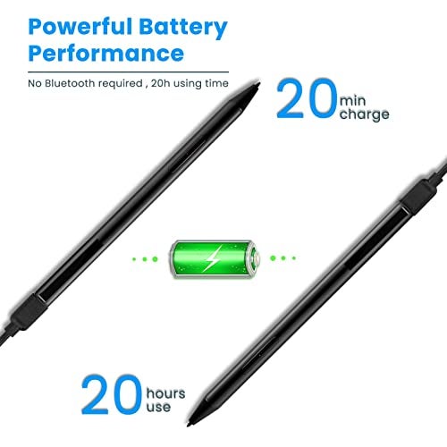 BoxWave قلم ستايلس BoxWave متوافق مع لابتوب HP Envy x360 القابل للتحويل 2 في 1 (15.6 بوصة) - قلم ستايلس نشط ActiveStudio 2019، قلم إلكتروني برأس رفيع للغاية - أسود جت - Image 3