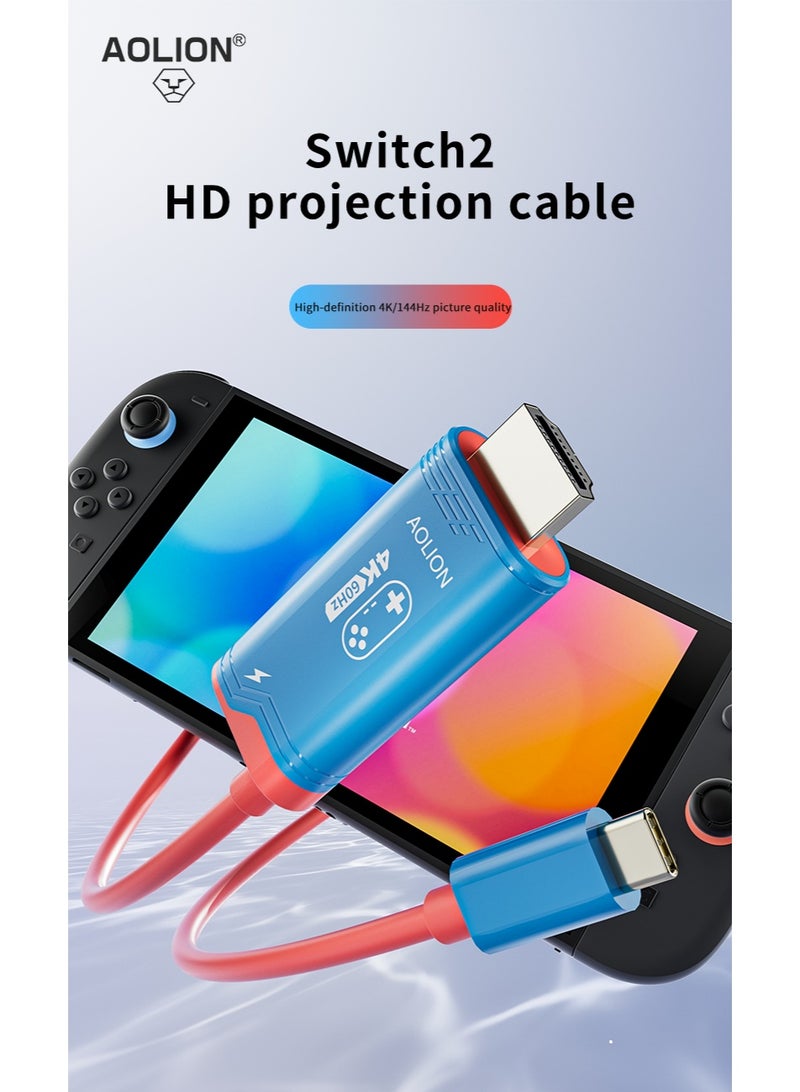 AOLION Switch 2 TV Dock Docking Station for Nintendo Switch 2,Portable 2025 New Models Adapter Support 4K/60HZ TV Dock Mode, (Blue and Red) - Image 1