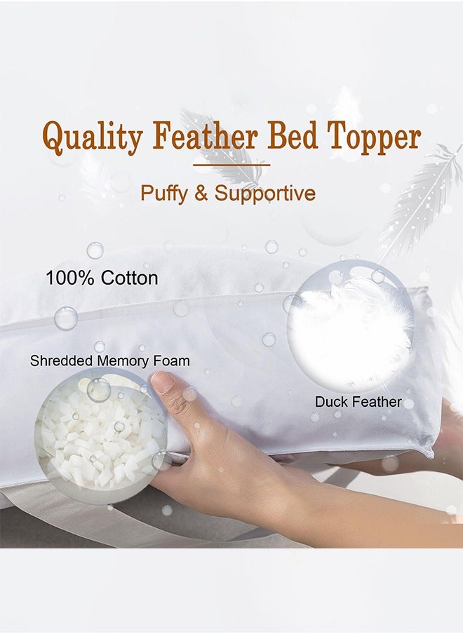 Arabest Mattress Topper Comfort Extra Thick Mattress Topper with Piping and Highly Elastic Bands 1100 GSM Soft and Firm Microfiber Cooling Mattress Pad Cover for Back Pain Size 120x200cm  - Image 4