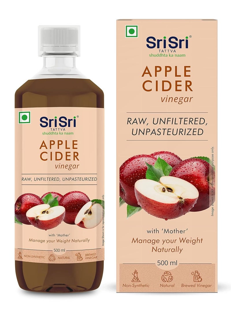 SriSri Tattva Sri Sri TATTVA shuddhta ka naam Apple Cider Vinegar Raw,Unfiltered,Unpasteurized,500Ml - Image 1