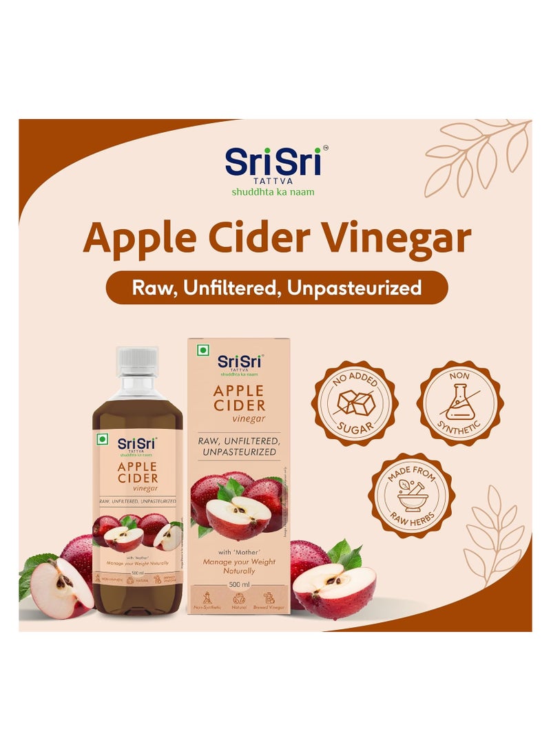 SriSri Tattva Sri Sri TATTVA shuddhta ka naam Apple Cider Vinegar Raw,Unfiltered,Unpasteurized,500Ml - Image 3