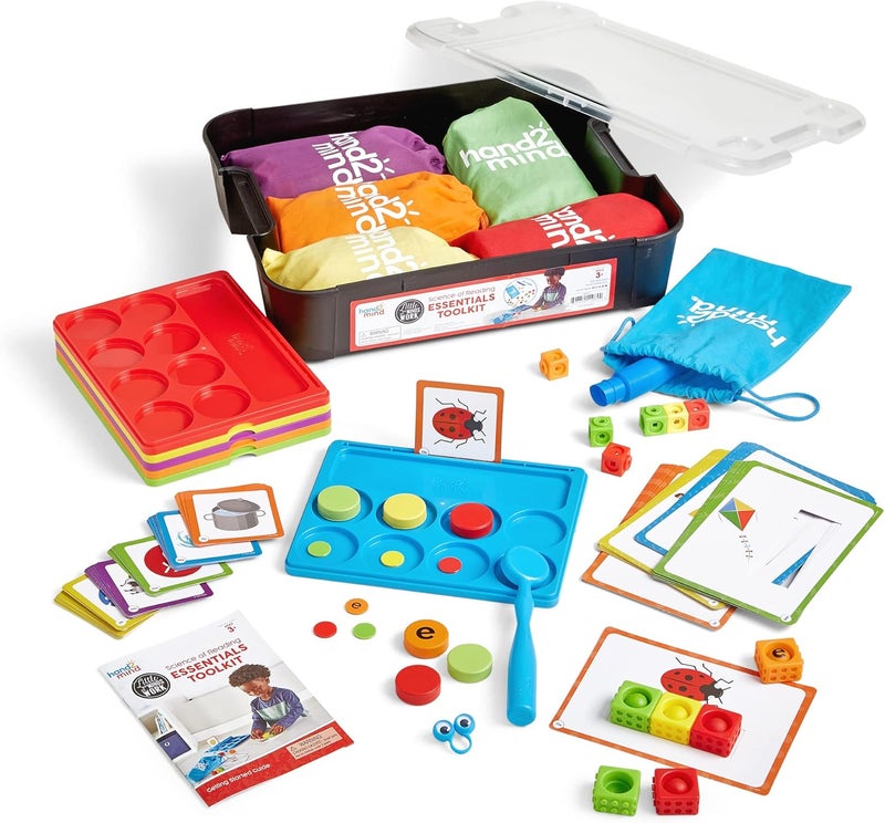 hand2mind hand2mind Little Minds at Work Science of Reading Essentials Toolkit by Tara West Decodable Reading Manipulatives Elkonin Boxes Letter Sounds Phonemic Awareness Preschool Learning Set of 6 - Image 1