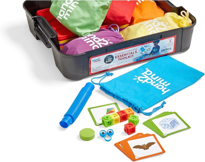 hand2mind hand2mind Little Minds at Work Science of Reading Essentials Toolkit by Tara West Decodable Reading Manipulatives Elkonin Boxes Letter Sounds Phonemic Awareness Preschool Learning Set of 6 - Image 3