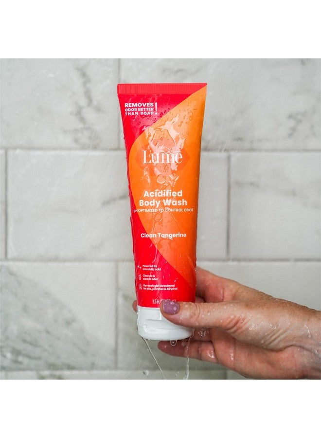 Lume غسول الجسم الحمضي أومي 24 ساعة لمقاومة الروائح إزالة الروائح أفضل من الصابون تركيبة مرطبة خالية من SLS خالية من البارابين آمن للبشرة الحساسة 8.5 أونصة (البرتقال النظيف) عبوة 2 - Image 5
