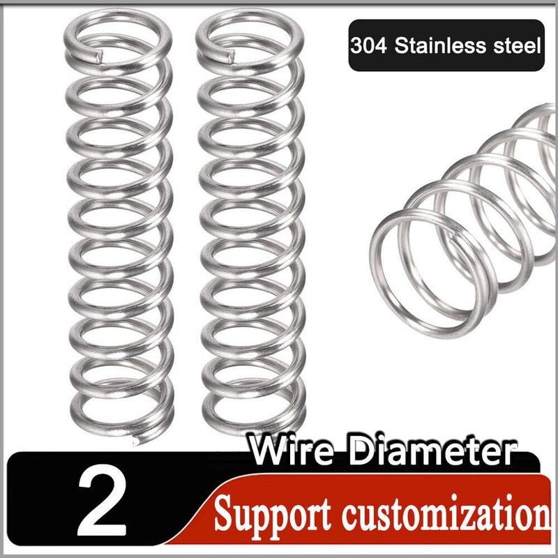 Stainless Steel Compression Springs 2mm Wire Diameter 10pc 2x13x50mm Customizable Length - Image 3