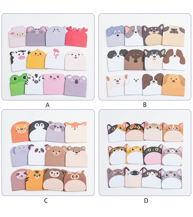 Cartoon Animal Shaped Sticky Notes 240 Sheets A Style For Scrapbooking Office School Home - Image 1