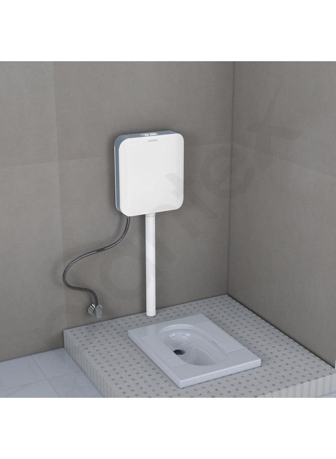 Plantex Flush Tank for Toilet/7 LTR Water Capacity Polypropylene Toilet Flush Tank/Slim/Dual Tone Flush Tank with Internal Accessories - Pack of 1 (Grey & White) - Image 5