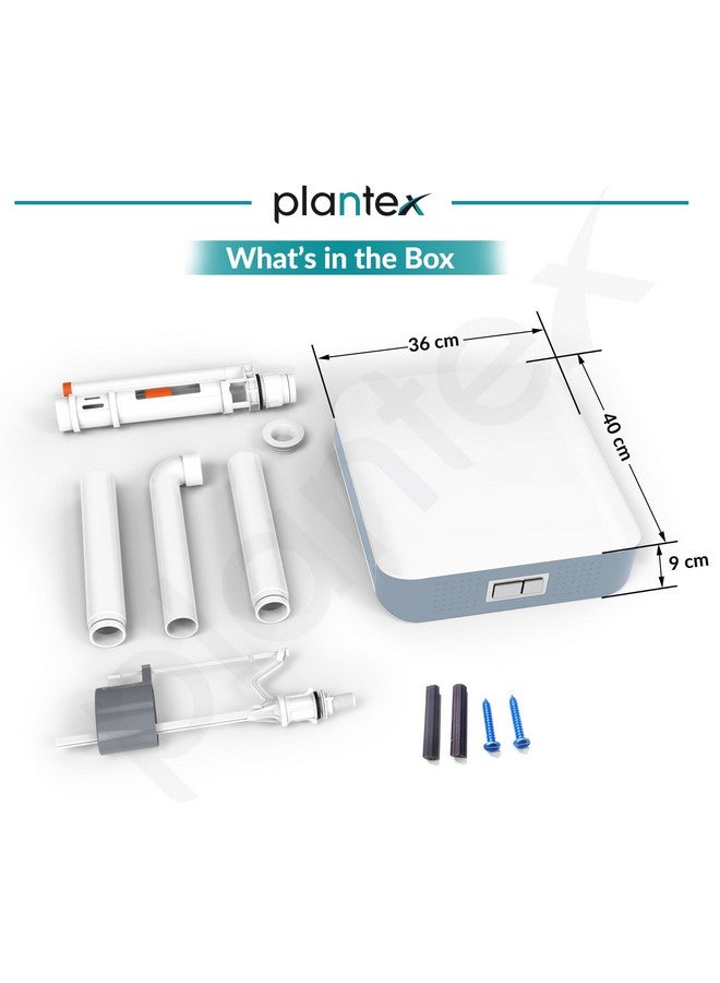 Plantex Flush Tank for Toilet/7 LTR Water Capacity Polypropylene Toilet Flush Tank/Slim/Dual Tone Flush Tank with Internal Accessories - Pack of 1 (Grey & White) - Image 3