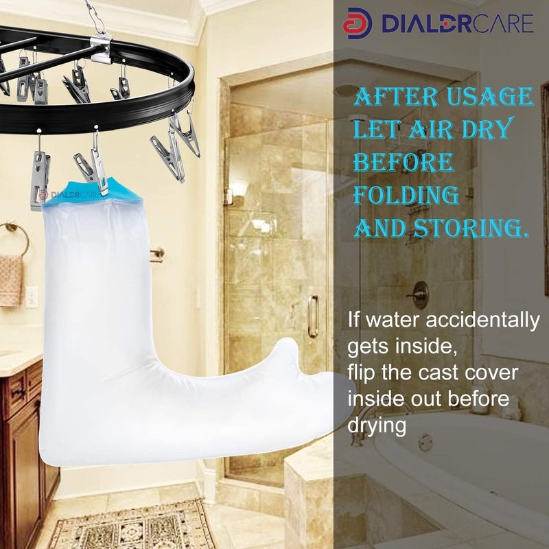 DIALDRCARE غطاء يد مقاوم للماء من النيوبرين للاستحمام والحمام، واقي جبيرة محكم قابل لإعادة الاستخدام، مقاس واحد، كسر - Image 5