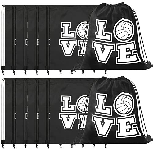 Shappy 12 Pcs 17 Inch Volleyball Style Drawstring Bag Sports Ball Backpack Drawstring Sack Cinch Bags for Team Gift Party Favors - Image 1