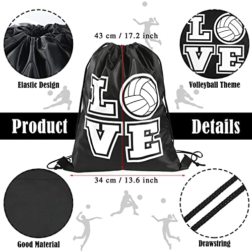 Shappy 12 Pcs 17 Inch Volleyball Style Drawstring Bag Sports Ball Backpack Drawstring Sack Cinch Bags for Team Gift Party Favors - Image 2