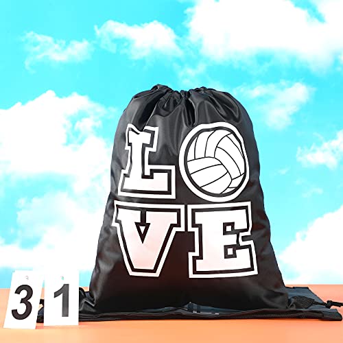 Shappy 12 Pcs 17 Inch Volleyball Style Drawstring Bag Sports Ball Backpack Drawstring Sack Cinch Bags for Team Gift Party Favors - Image 3