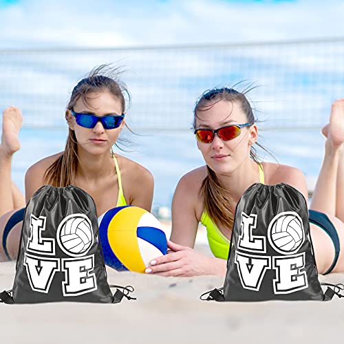 Shappy 12 Pcs 17 Inch Volleyball Style Drawstring Bag Sports Ball Backpack Drawstring Sack Cinch Bags for Team Gift Party Favors - Image 4