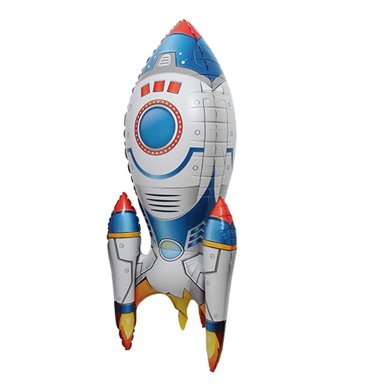 RUIANSI 4D Standing Giant size SelfStand Rocket Astronaut Party Balloons UFO Helium Aluminum Balloon Outer Space Theme Birthday Party Decor Kids Boys Toys Party Supplies Base Rocket - Image 2