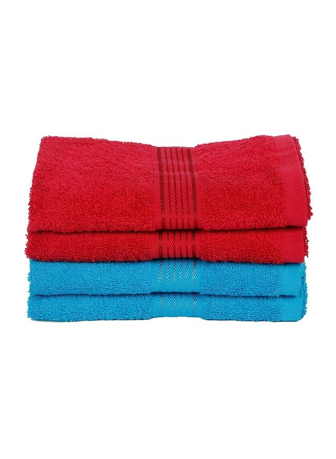 KOPA by Bianca 400 GSM 100% Cotton Soft Terry Towel l 4pc Hand Towel l Hand Towel Cotton l Kitchen Hand Towel l D`Ross l Venice Blue-Crimson - Image 2
