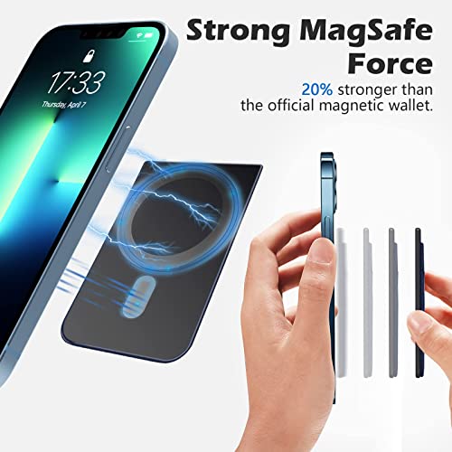 imluckies Magnetic Wallet for iPhone Magsafe, Double Stretchy Fabric Pocket Wallet, Magnet Credit ID Card Wallet Holder for iPhone 17 Pro Max / 17 Pro / 17/16 / 15/14 / 13/12 Series, Blue - Image 4