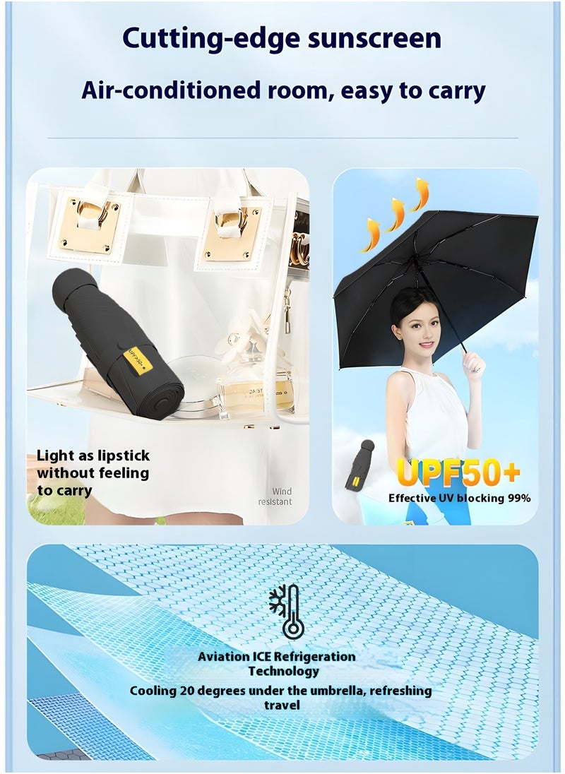 Generic Pocket capsule sun umbrella for women professional UV protection portable sunny and rainy dual-use sunshade folding umbrella high-end umbrella  - Image 2