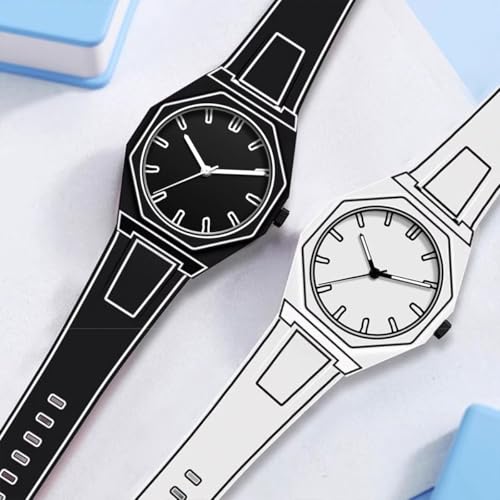 FANMIS Men's Anime-Inspired Fashion Sketch Wristwatch Minimalist Creative Wormhole Design Watch Stylish and Durable Timepiece for Men's Sports Watch (Black) - Image 5