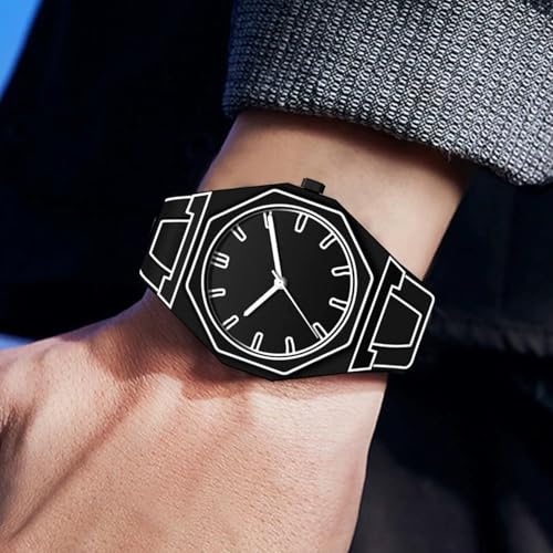 FANMIS Men's Anime-Inspired Fashion Sketch Wristwatch Minimalist Creative Wormhole Design Watch Stylish and Durable Timepiece for Men's Sports Watch (Black) - Image 3