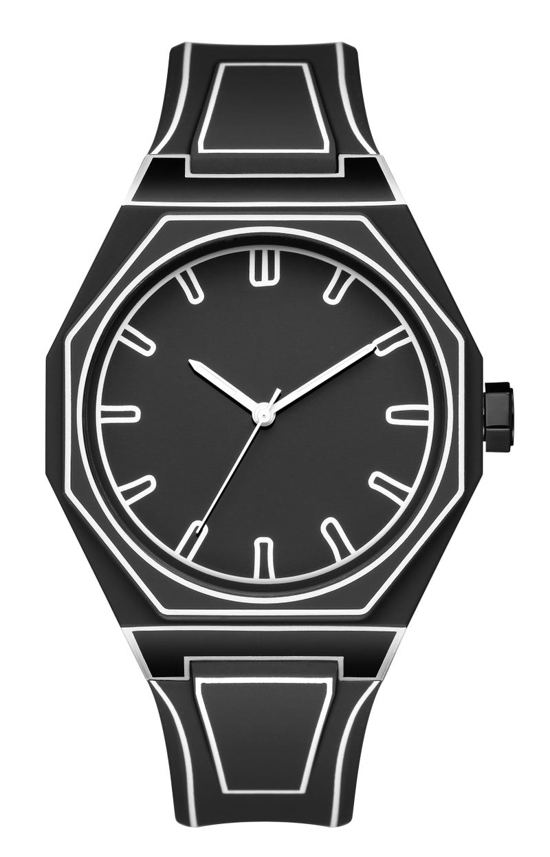 FANMIS Men's Anime-Inspired Fashion Sketch Wristwatch Minimalist Creative Wormhole Design Watch Stylish and Durable Timepiece for Men's Sports Watch (Black) - Image 1