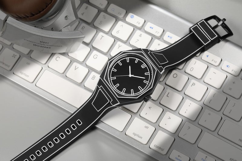 FANMIS Men's Anime-Inspired Fashion Sketch Wristwatch Minimalist Creative Wormhole Design Watch Stylish and Durable Timepiece for Men's Sports Watch (Black) - Image 2