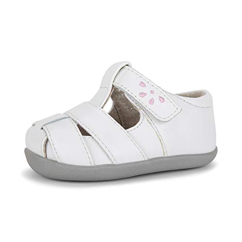 See Kai Run Brook III - Classic & Supportive Shoes for Early Walkers - White/Pink, 4 Infant - Image 1