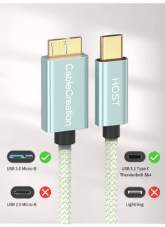 CableCreation CableCreation Short Micro B to USB C Cable 1Feet, USB 3.1 C to USB Micro B Cable 10Gbps, USB C to External Hard Drive Cord Compatible with MacBook Pro, Air, Galaxy S5, My Passport Elements etc, Green  - Image 2
