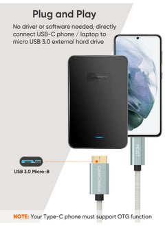 CableCreation CableCreation Short Micro B to USB C Cable 1Feet, USB 3.1 C to USB Micro B Cable 10Gbps, USB C to External Hard Drive Cord Compatible with MacBook Pro, Air, Galaxy S5, My Passport Elements etc, Green  - Image 5