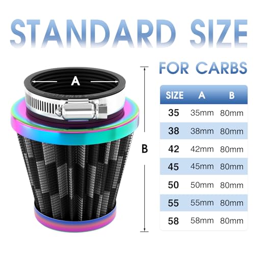 YWLUWEI 2PCS Motorcycle 50MM Air Filter for ATV SSR TTR Dirt Bike Pit Bike Mini Bike GY6 Scooter Motorcycle High Performance Air Filter - Image 2