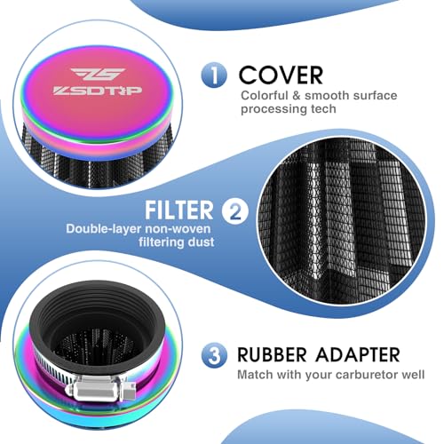 YWLUWEI 2PCS Motorcycle 50MM Air Filter for ATV SSR TTR Dirt Bike Pit Bike Mini Bike GY6 Scooter Motorcycle High Performance Air Filter - Image 5