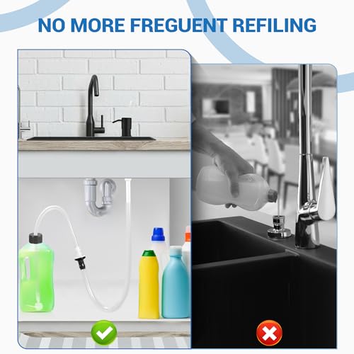 Yofidra Sink Soap Dispenser Extension Kit: Under Sink Dish Soap Dispenser with 47" Tube Hose and Check Valve for Prevent Backflow Countertop Kitchen Sink Accessories - Image 2