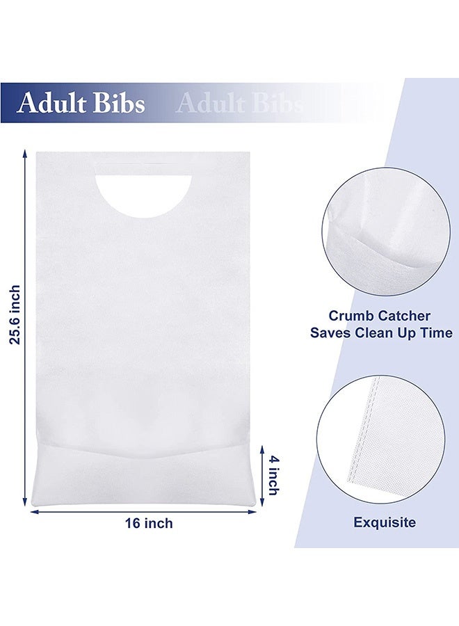 Peachjoy 50 Pcs Adult Bibs, Suitable for Elderly People to Eat, Suitable for Hot Pot Barbecue, Comfortable, Thick, Durable, Impermeable, for Protecting Clothing - Image 2